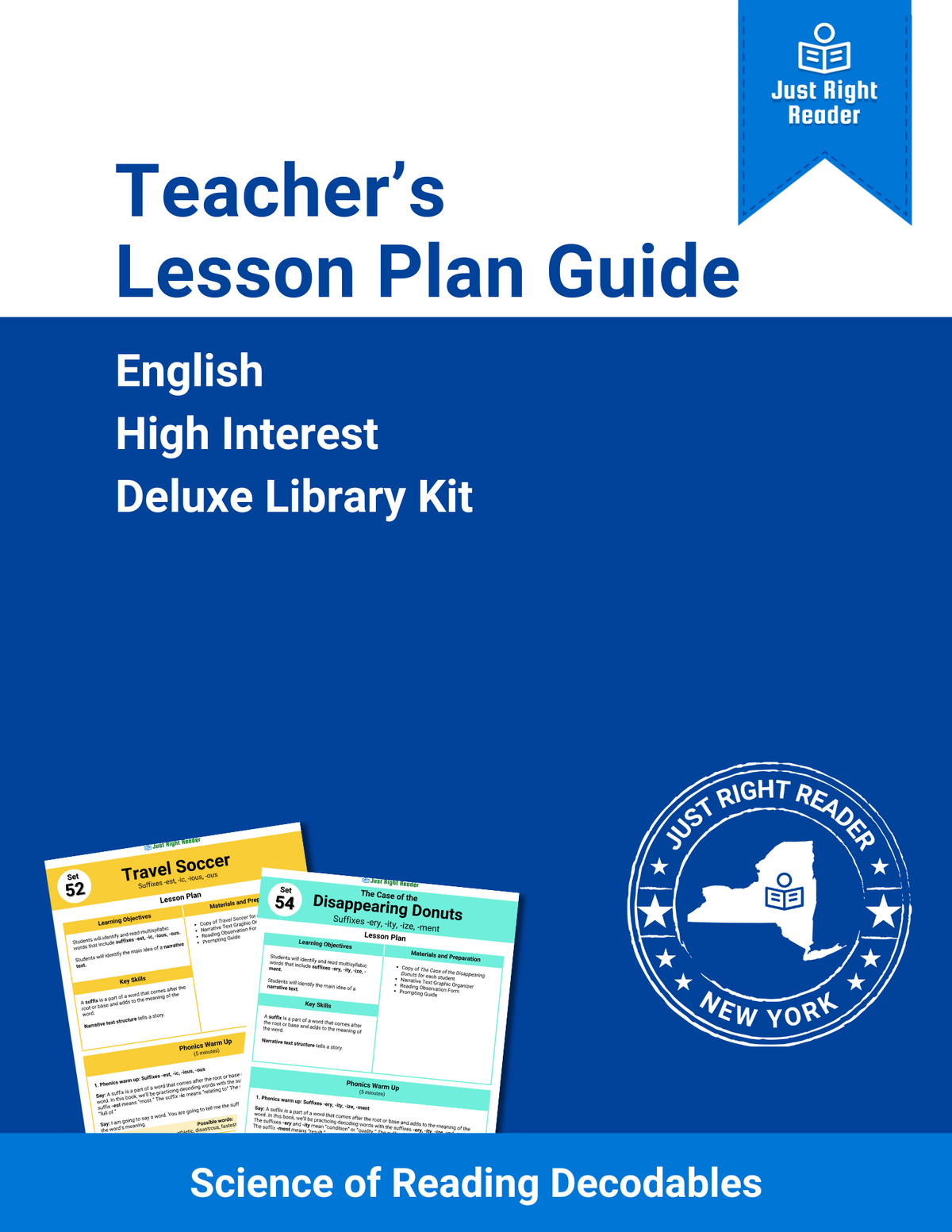 Library Reader's Guide Examples Teacher Guide - High Interest Deluxe Library - Just Right Reader