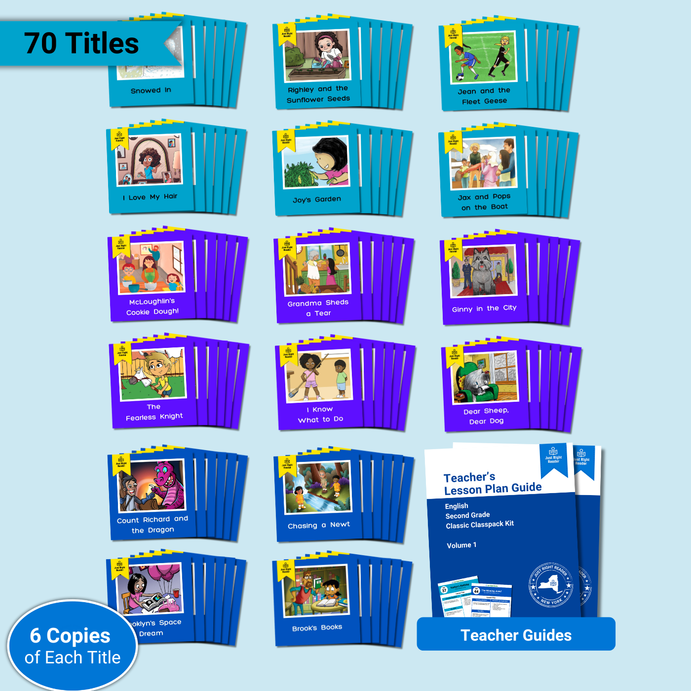 2nd Grade Classic Classpack, 2024-2025 Edition: English, 70 titles, 420 books, 2 Teacher Guides - Just Right Reader