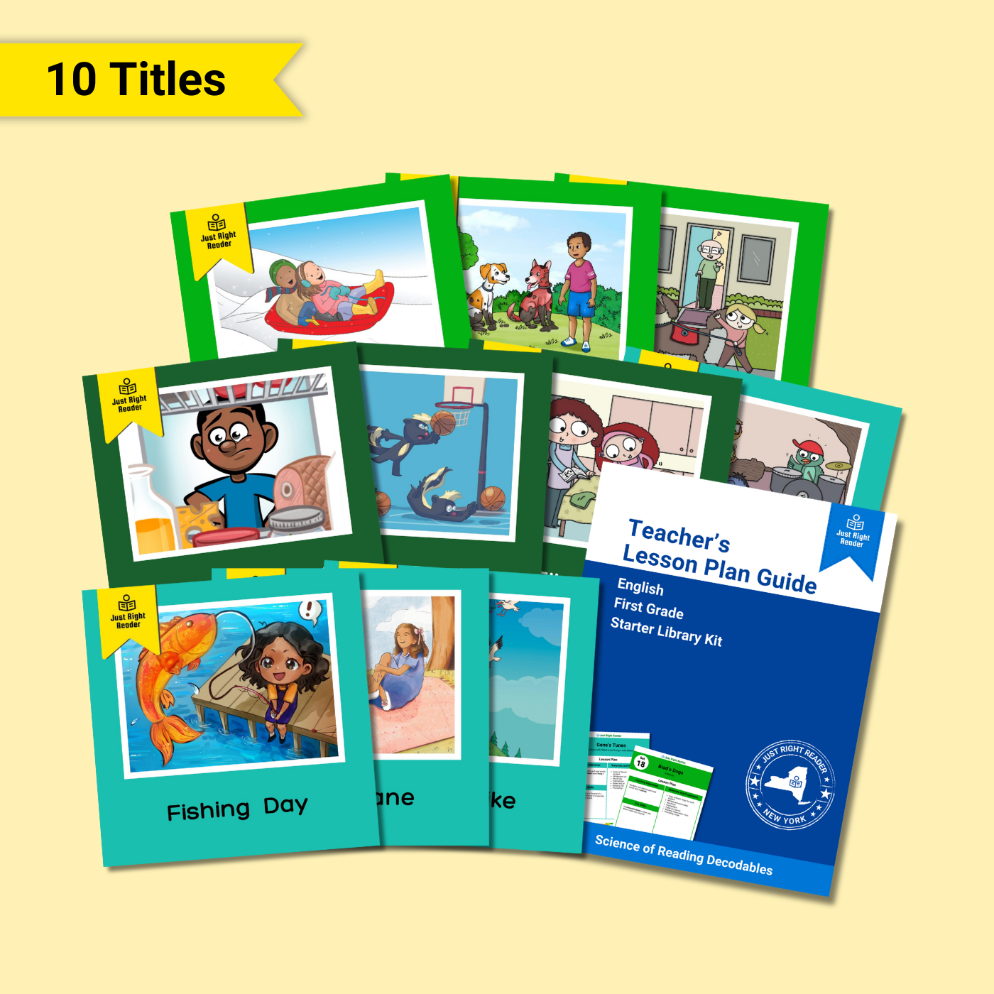 1st Grade Starter Library, 2024-2025 Edition: English, 10 titles, 10 books, 1 Teacher Guide - Just Right Reader