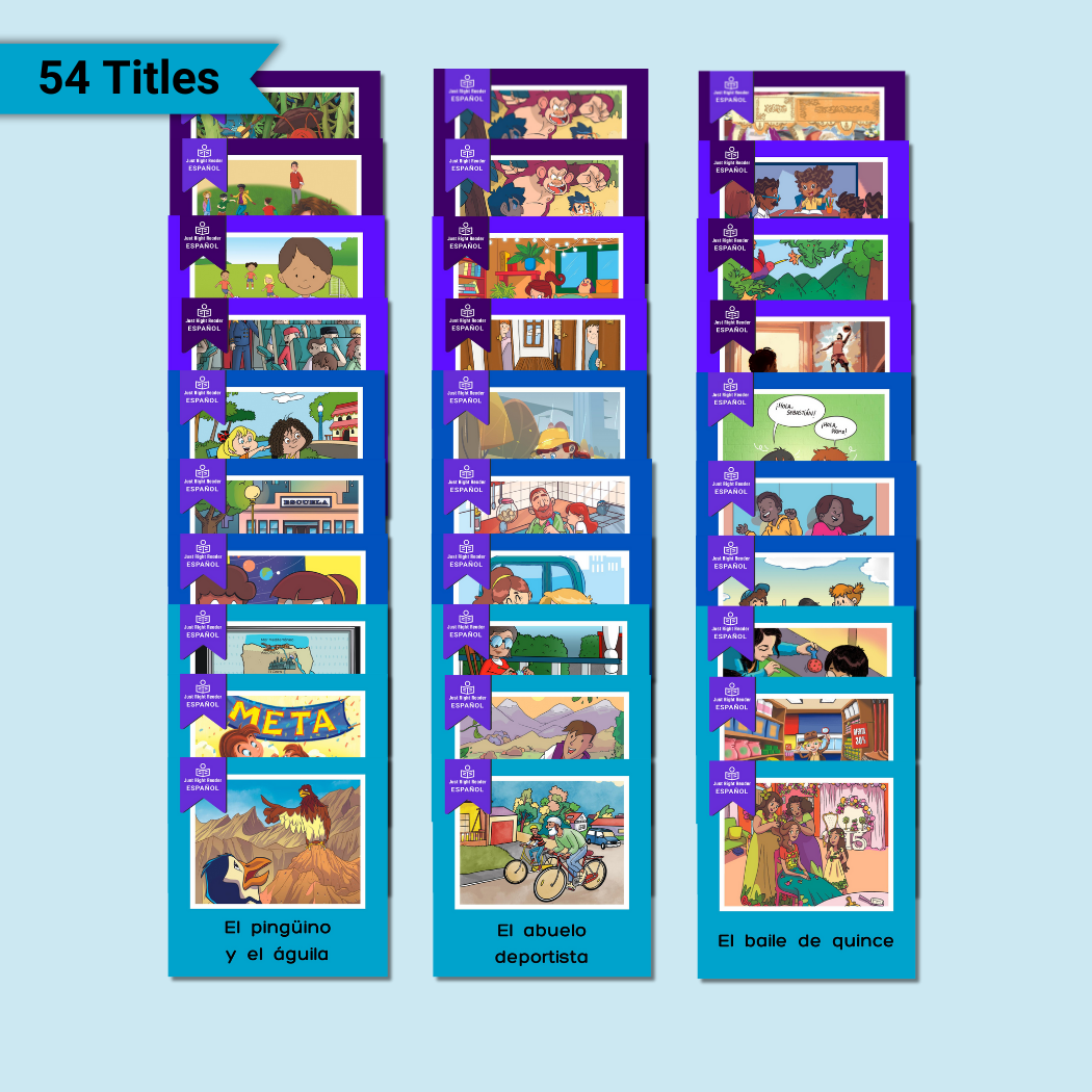 2nd Grade Library, 2024 Edition - Spanish, 54 titles, 54 books - Just Right Reader
