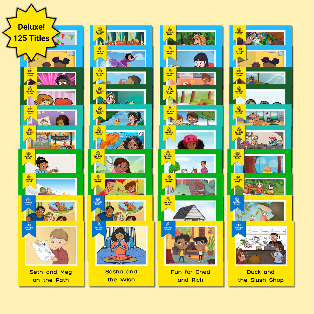 1st Grade Deluxe Library, 2024-2025 Edition: English, 125 titles, 125 books - Just Right Reader