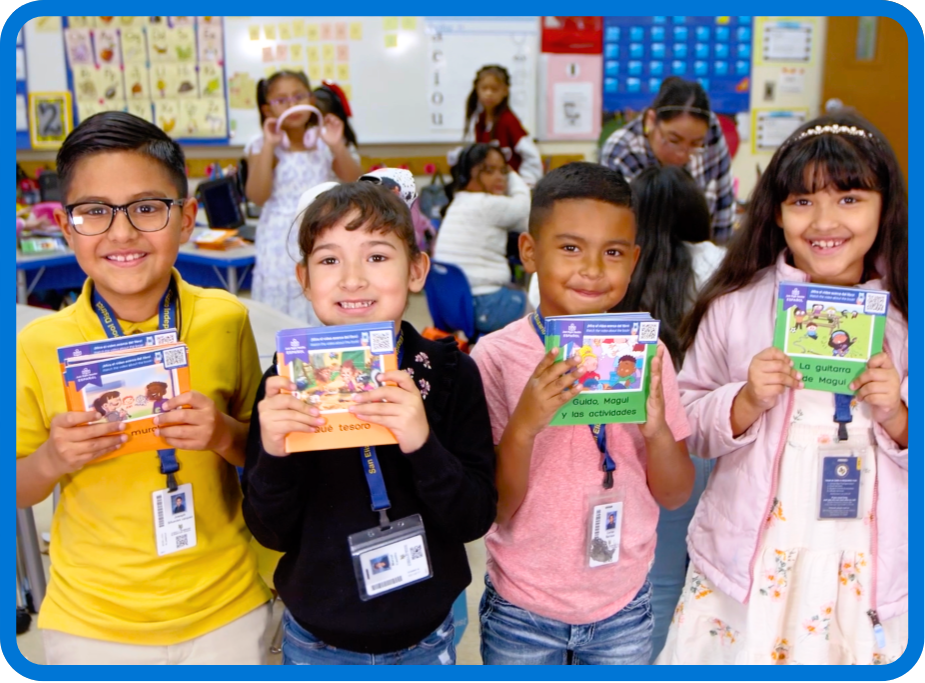 Students of different ages reading decodable books