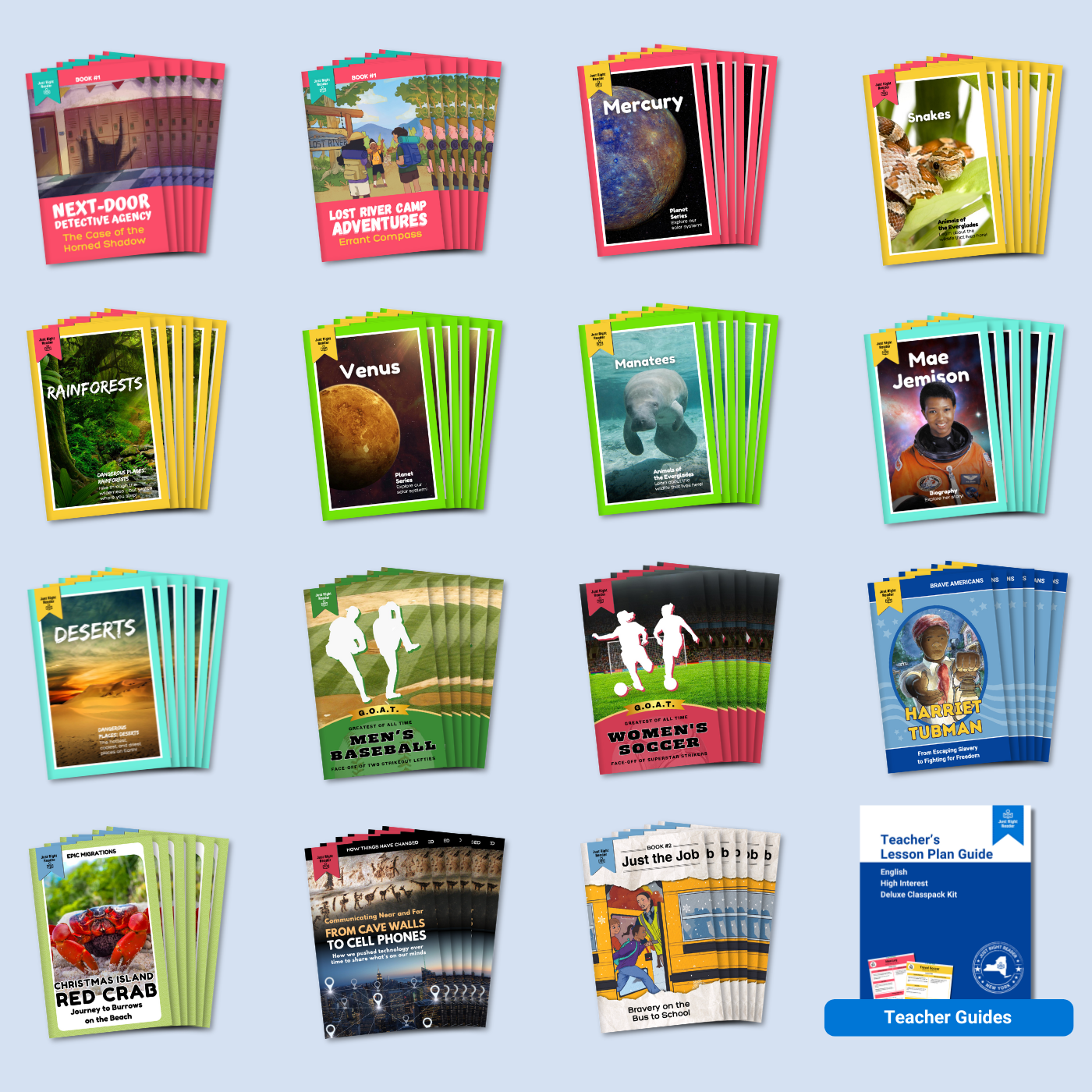 High Interest Deluxe Classpack, 2023-2024 Edition: English, 60 titles, 360 books, 1 Teacher Guide - Just Right Reader